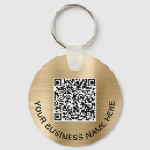 Logo QR Code Promotional Gold Schlüsselanhänger (Vorderseite)