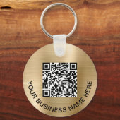 Logo QR Code Promotional Gold Schlüsselanhänger (Vorderseite)