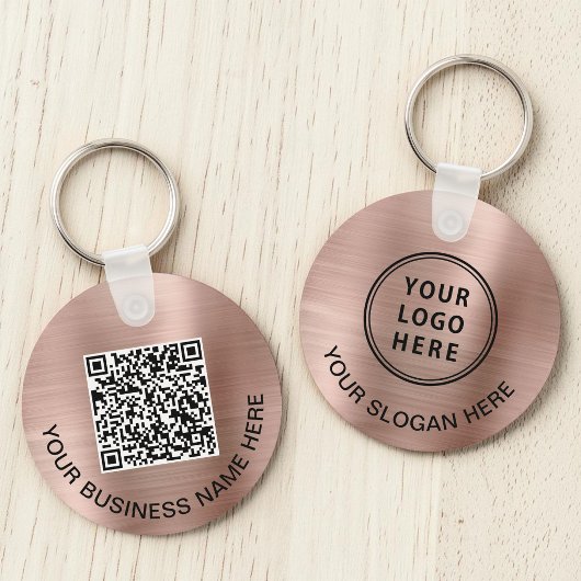 Logo QR Code Promotional Rose Gold Schlüsselanhänger