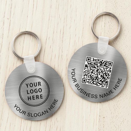 Logo QR Code Promotional Silver Schlüsselanhänger