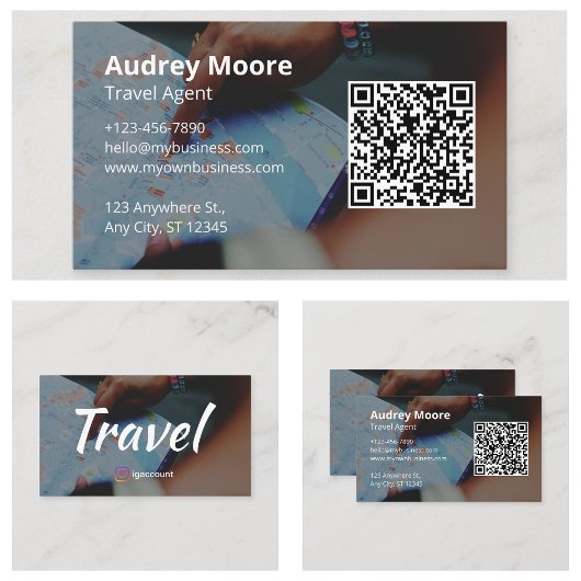 Logo QR-Code Reiseagent Visitenkarte