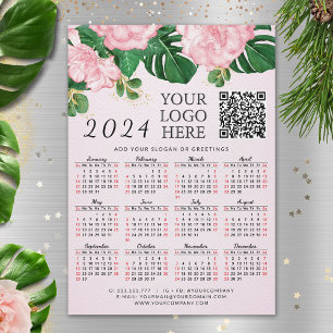 Logo QR-Code Rosa 2024 Business Calendar Magnet