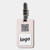 Logo QR Code Rosa Werbung für Unternehmen Gepäckanhänger (Vorderseite vertikal)