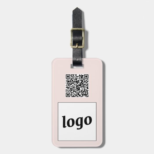Logo QR Code Rosa Werbung für Unternehmen Gepäckanhänger (Vorderseite vertikal)