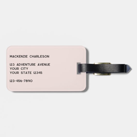 Logo QR Code Rosa Werbung für Unternehmen Gepäckanhänger (Rückseite horizontal)