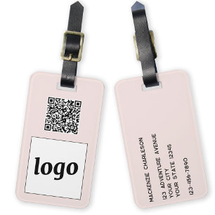 Logo QR Code Rosa Werbung für Unternehmen Gepäckanhänger