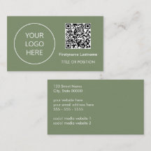 Logo QR Code Sage Grüne Visitenkarte