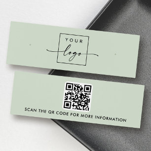 Logo-QR-Code Salbeigrün-Ohrring-Display-Karte