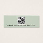 Logo-QR-Code Salbeigrün-Ohrring-Display-Karte (Rückseite)