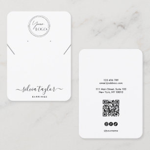 Logo QR Code Schmuckhalskette Ohrring-Display Visitenkarte