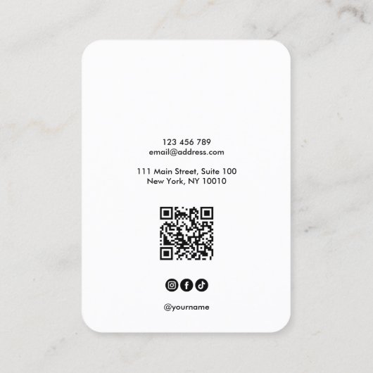 Logo QR Code Schmuckhalskette Ohrring-Display Visitenkarte (Rückseite)