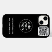 Logo & QR-Code Schwarz | Business Minimalist Case-Mate iPhone Hülle (Rückseite (Horizontal))
