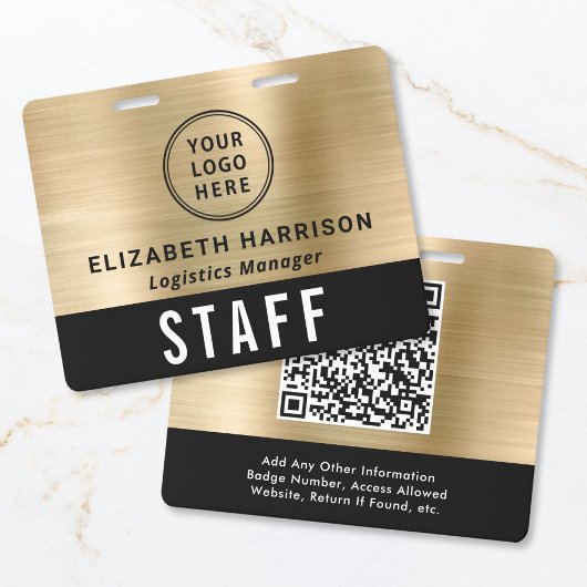 Logo QR-Code Schwarz Gold Event-Zugangs-Pass Ausweis