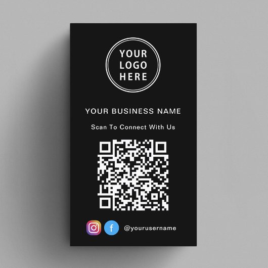 Logo QR-Code Schwarz Mit Uns Verbunden Visitenkarte