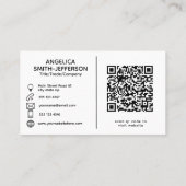 Logo QR-Code Schwarz-Weiß Visitenkarte (Rückseite)