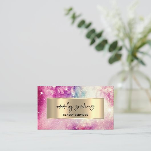 Logo QR Code Shop Stars Galaxy Business Visitenkarte (Stehend Vorderseite)