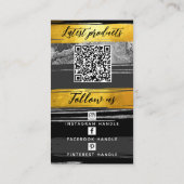 Logo-QR-Code Social Media Black Gold-Kohle hinzufü Visitenkarte (Rückseite)