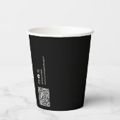 Logo, QR Code Social Media Custom Black Paper Cups Pappbecher (Rückseite)