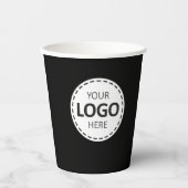 Logo, QR Code Social Media Custom Black Paper Cups Pappbecher (Vorderseite)