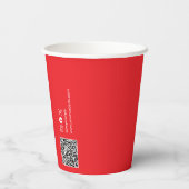 Logo, QR-Code, Social Media Custom Red Paper Cups Pappbecher (Rückseite)