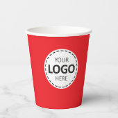 Logo, QR-Code, Social Media Custom Red Paper Cups Pappbecher (Vorderseite)