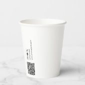 Logo, QR Code Social Media Custom White Paper Cups Pappbecher (Rückseite)