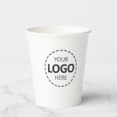 Logo, QR Code Social Media Custom White Paper Cups Pappbecher (Vorderseite)