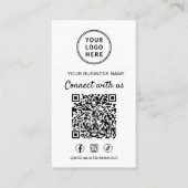 Logo-QR-Code Social Media Verbinde dich mit uns Visitenkarte (Vorderseite)