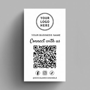 Logo-QR-Code Social Media Verbinde dich mit uns Visitenkarte