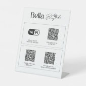 Logo QR Code Social Media Wifi Fußball-Schild Sockelschild (Vorderseite)