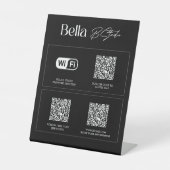 Logo QR Code Social Media Wifi Sockelschild (Vorderseite)