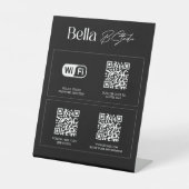 Logo QR Code Social Media Wifi Sockelschild (Vorderseite)
