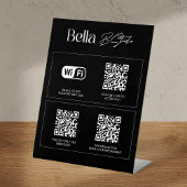 Logo QR Code Social Media Wifi Sockelschild