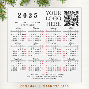 Logo QR Code Spanish 2025 Business Calendar Magnet