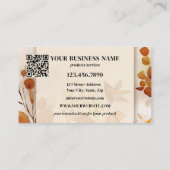 Logo QR Code Terra Cotta Wasserfarbe Floral Treuekarte (Rückseite)