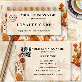 Logo QR Code Terra Cotta Wasserfarbe Floral Treuekarte