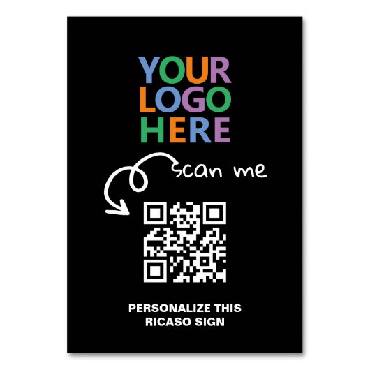 Logo-QR-Code-Text benutzerdefinierte personalisier Tischnummer (Vorderseite)