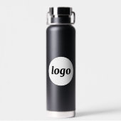 Logo-QR-Code Text-Branding für Unternehmen Trinkflasche (Rückseite)