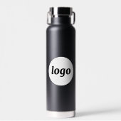 Logo-QR-Code Text-Branding für Unternehmen Trinkflasche (Vorne)