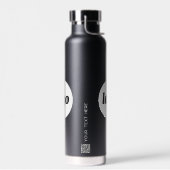 Logo-QR-Code Text-Branding für Unternehmen Trinkflasche (Links)