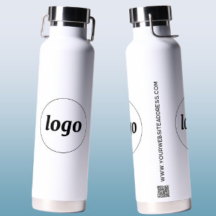 Logo-QR-Code Text-Branding für Unternehmen Trinkflasche