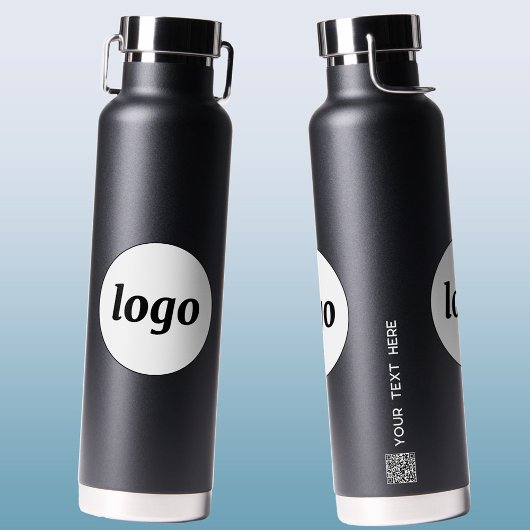 Logo-QR-Code Text-Branding für Unternehmen Trinkflasche