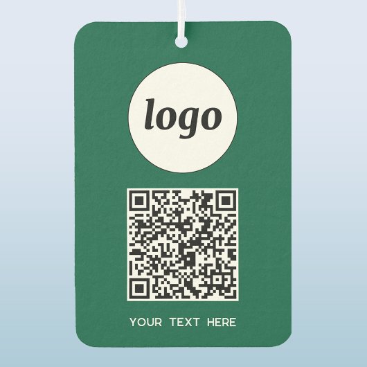 Logo QR Code Text Business Promotion Green Autolufterfrischer