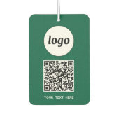 Logo QR Code Text Business Promotion Green Autolufterfrischer (Vorderseite)