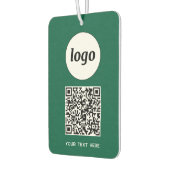 Logo QR Code Text Business Promotion Green Autolufterfrischer (Links)