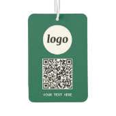 Logo QR Code Text Business Promotion Green Autolufterfrischer (Rückseite)