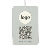 Logo QR Code Text Business Promotion Powder Blau Autolufterfrischer (Vorderseite)