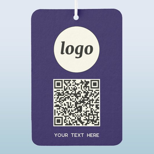Logo QR Code Text Business Werbung Navy Blue Autolufterfrischer