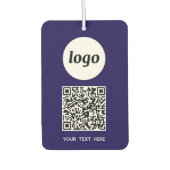 Logo QR Code Text Business Werbung Navy Blue Autolufterfrischer (Vorderseite)