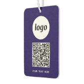Logo QR Code Text Business Werbung Navy Blue Autolufterfrischer (Links)